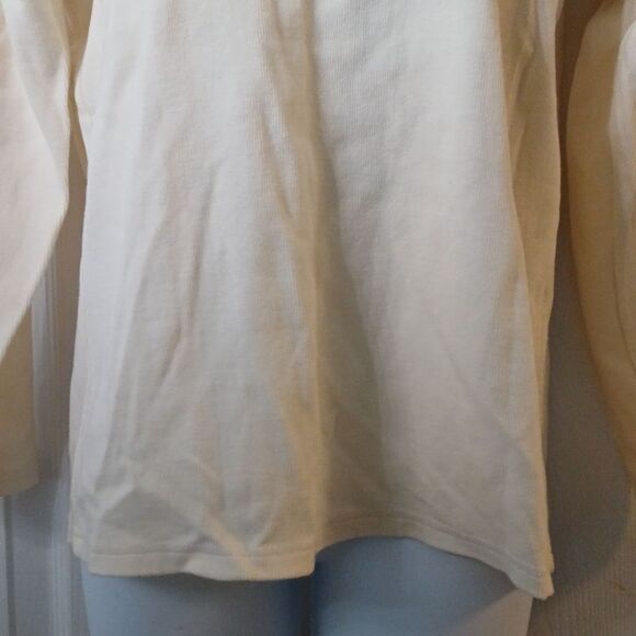 Chaus ivory colored ribbed long sleeve turtleneck  Sz L - Picture 2 of 5